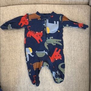 Navy Blue Animal Print Kids One Piece
